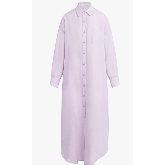 Favorite Daughter Women's 100% Linen Maxi Shirt Dress  Size Small - Picture 3 of 10